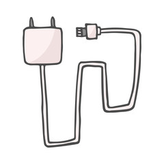 Vector Color Single Sketch Charger for Mobile Phones