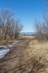 Trail and walking path in the Rocky Mountain Arsenal Wildlife Refuge, Colorado, USA.