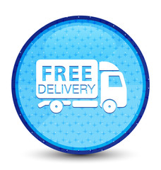 Free delivery truck icon galaxy cyan blue round button