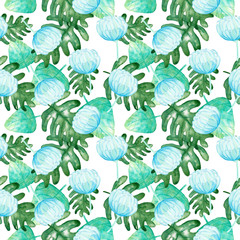 pattern with blue asters 4
