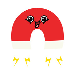 flat color retro cartoon magnet