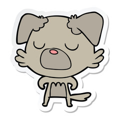 sticker of a cartoon dog