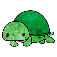 quirky hand drawn cartoon turtle