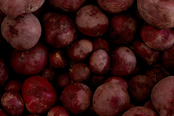 Fresh beetroot for the winter in the fruit market