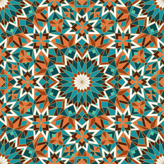 Morrocan seamless mosaic pattern. Arabic abstract background
