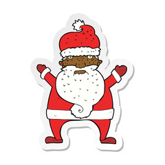 sticker of a cartoon ugly santa claus