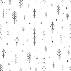  Hand drawn forest seamless pattern. Vector illustration © juliyas