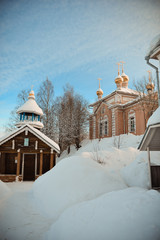Russian winter in monastery