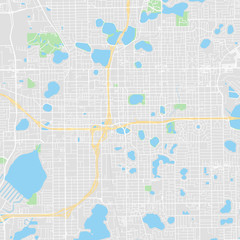 Downtown vector map of Orlando, United States
