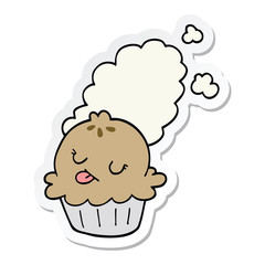 sticker of a cute cartoon pie