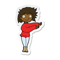 sticker of a cartoon dancing woman