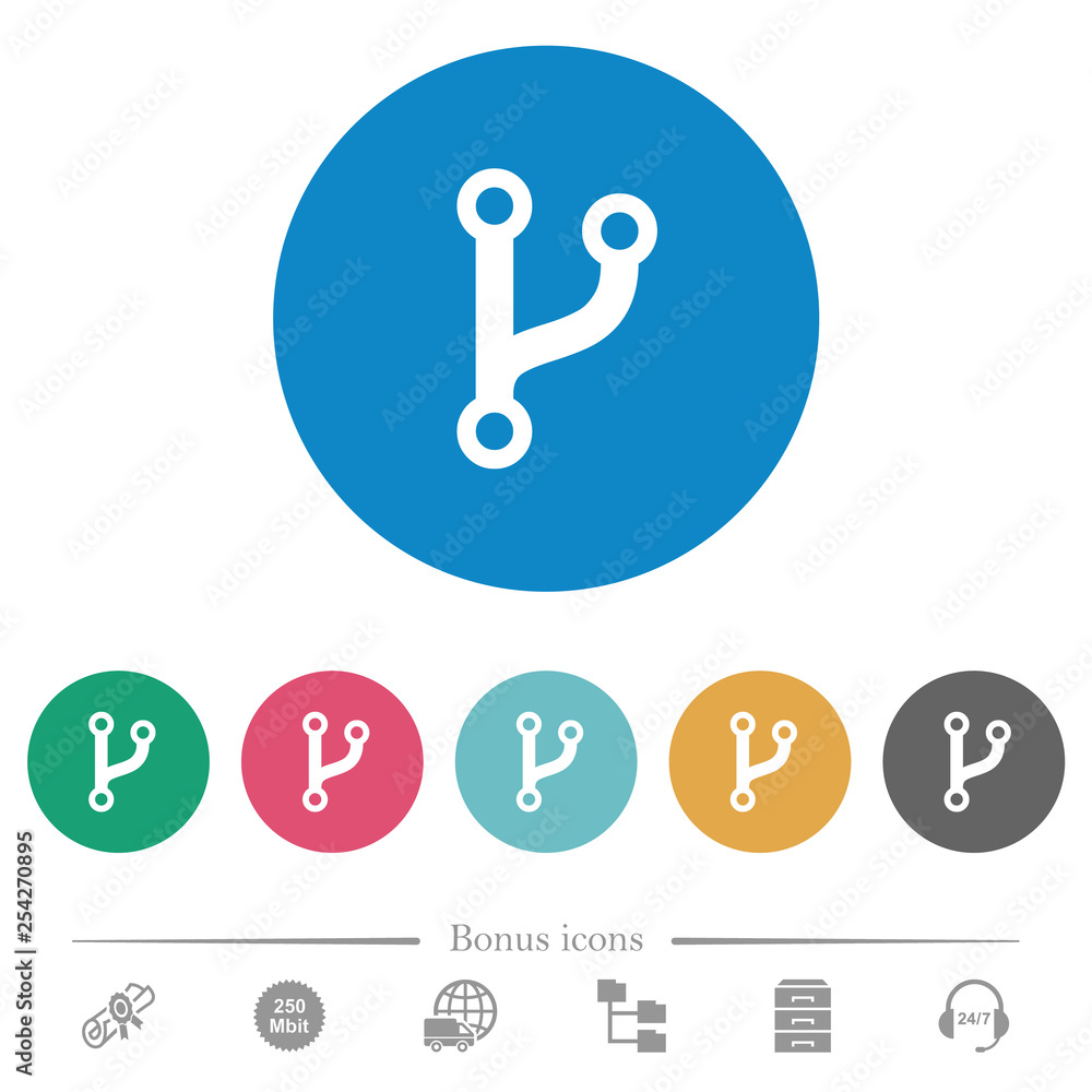 Poster code fork flat round icons