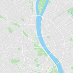 Fototapeta premium Downtown vector map of Budapest, Hungary