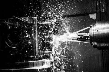 Close up of CNC machine at work