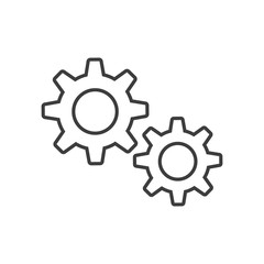 Gears line icon. Vector.
