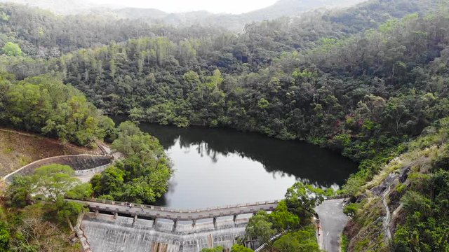 Aerial view of Hong Kong Hok Tau Reservoir