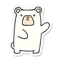 sticker of a quirky hand drawn cartoon polar bear