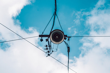 electric pole in the sky