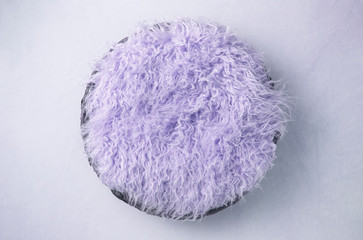 Purple Fur in a Basket Newborn Backdrop for Photographers