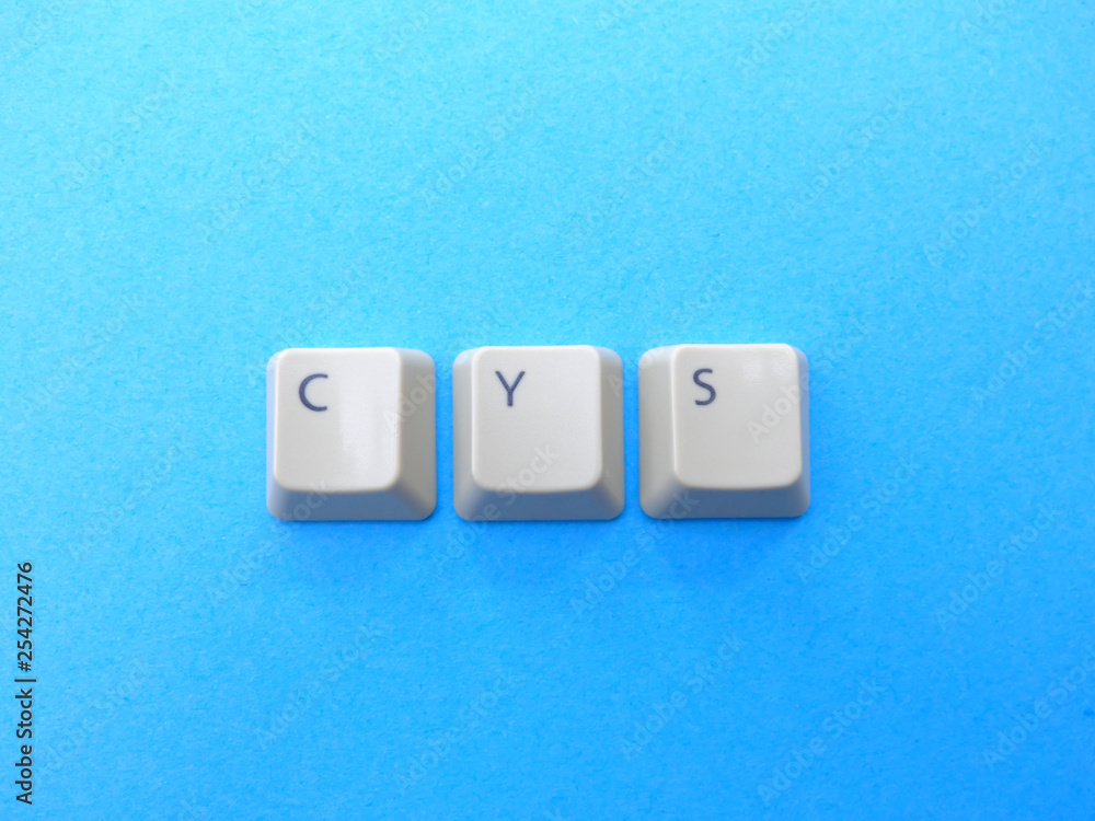 Fototapete computer buttons form a cys (check your settings) abbreviation. computer and internet slang.