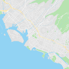 Downtown vector map of Honolulu, United States