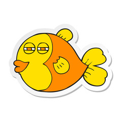 sticker of a cartoon fish