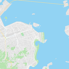 Downtown vector map of Rio de Janeiro, Brazil