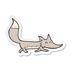 sticker of a cartoon little wolf