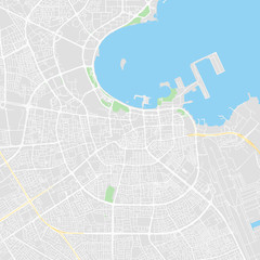 Downtown vector map of Doha, Qatar