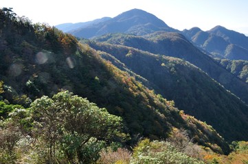 袖平山からの紅葉の蛭ヶ岳