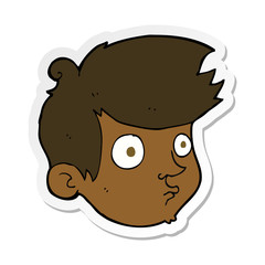sticker of a cartoon staring boy