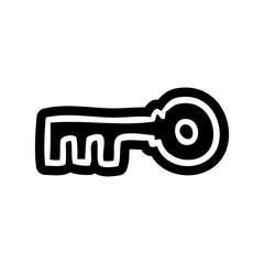 cartoon icon drawing of a brass key