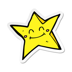 sticker of a cartoon happy star character