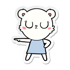 distressed sticker of a polar bear cartoon