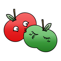 gradient shaded cartoon apples
