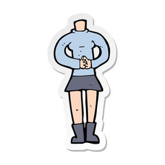 sticker of a cartoon female body