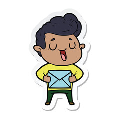 sticker of a happy cartoon man