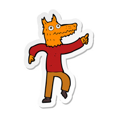 sticker of a cartoon fox man