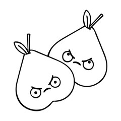 line drawing cartoon pears