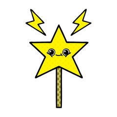 comic book style cartoon magic wand