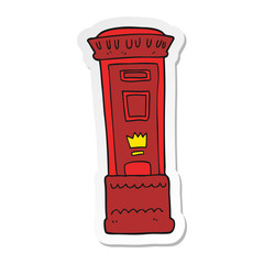 sticker of a cartoon british post box