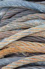 Frayed Rusty Cable on Spool Vertical