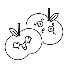line drawing cartoon apples