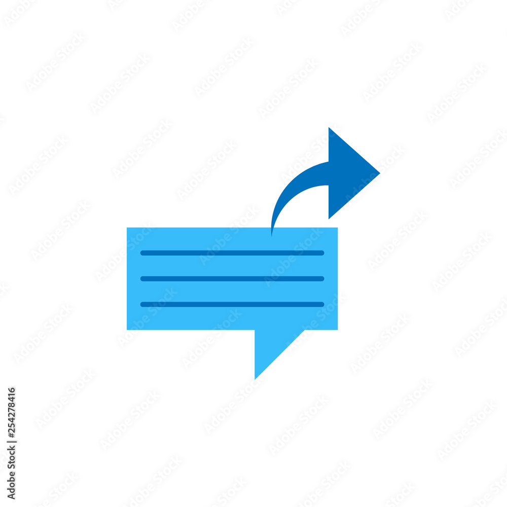 Poster chat, forward color icon. element of color chat icon. premium quality graphic design icon. signs and