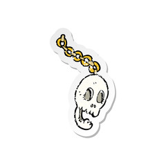 retro distressed sticker of a cartoon chain