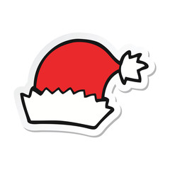 sticker of a cartoon christmas hat