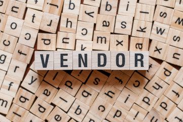 the word of VENDOR on building blocks concept