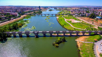 Badajoz. City of Extremadura. Spain. Drone Photo