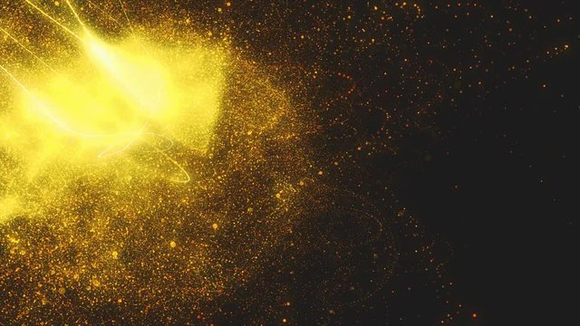 Golden Space Glittering Particle Background In 4K