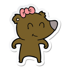 sticker of a female bear cartoon